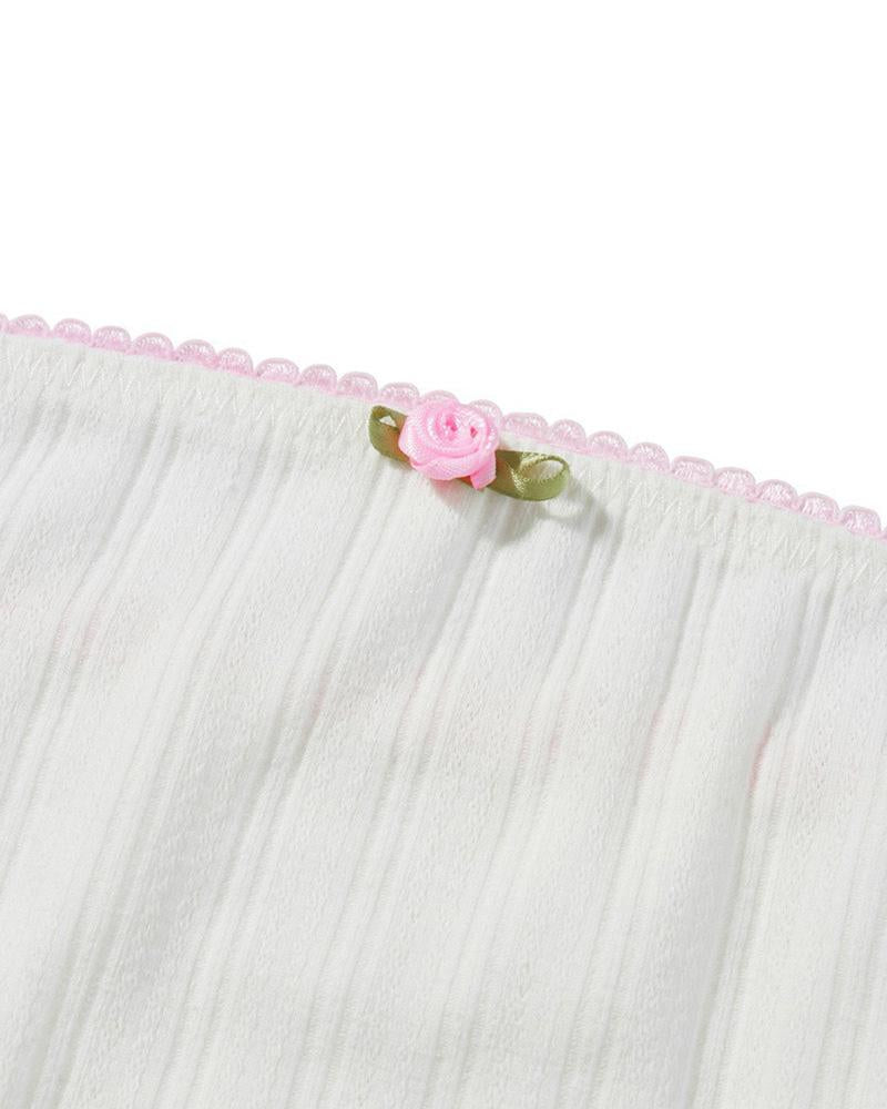 Blooming Rose Ribbed Tube Top