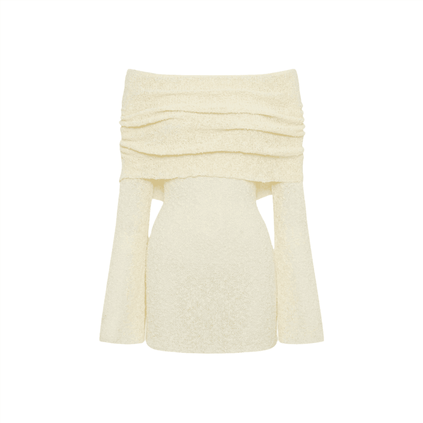 One Kiss Off Shoulder Boucle Mini Dress