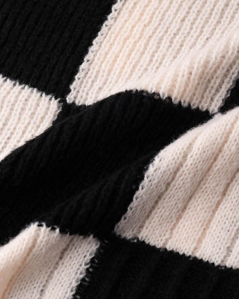 Checkerboard Prism Oversized Jumper