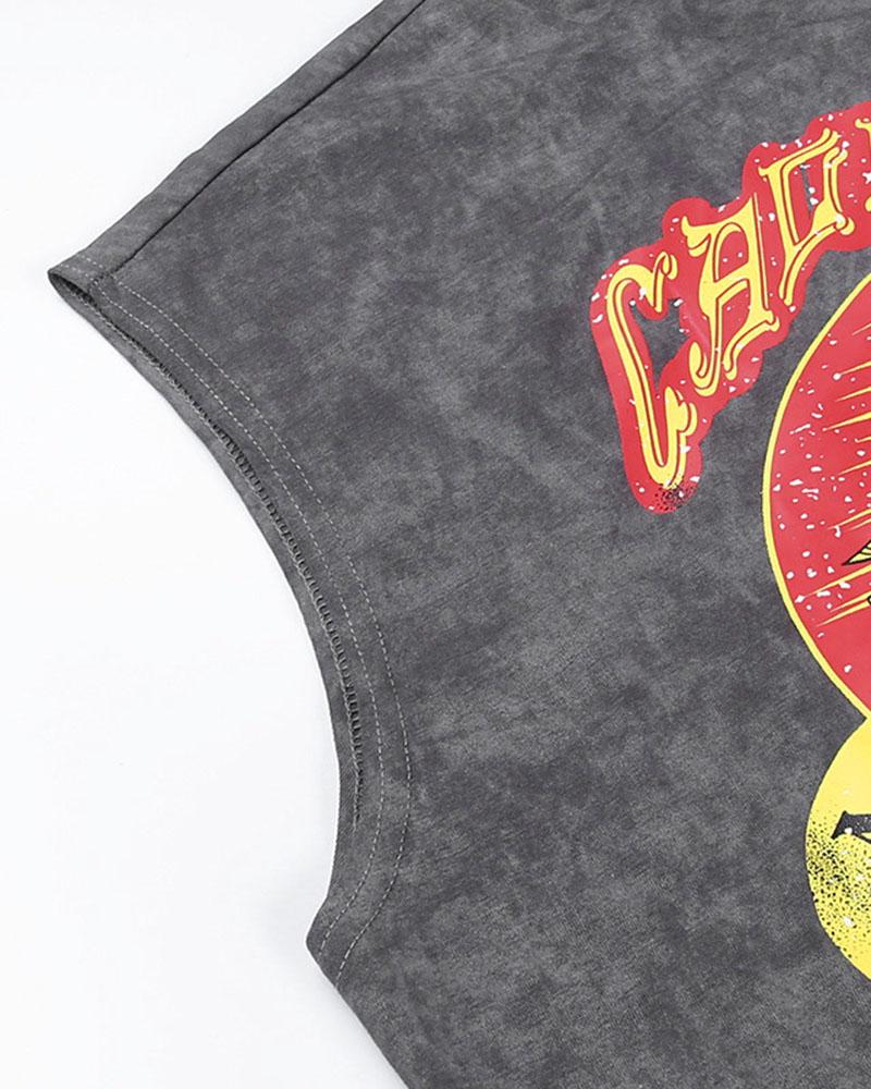 Street Graffiti Graphic Tank Top