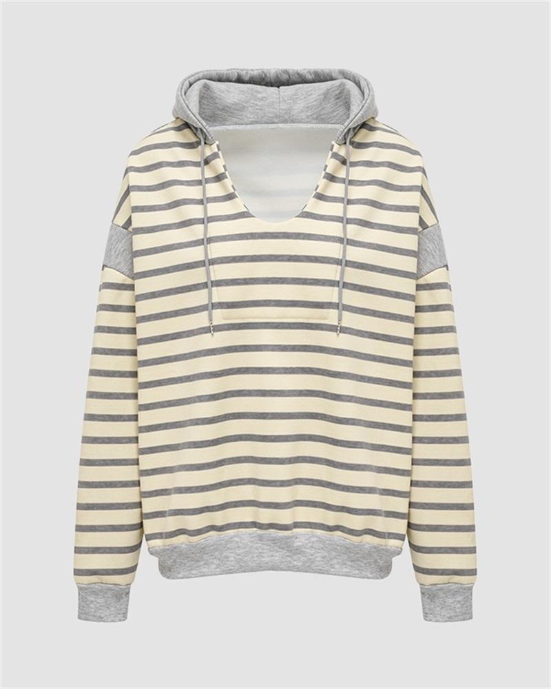 Retro Stripe Oversized Hoodie