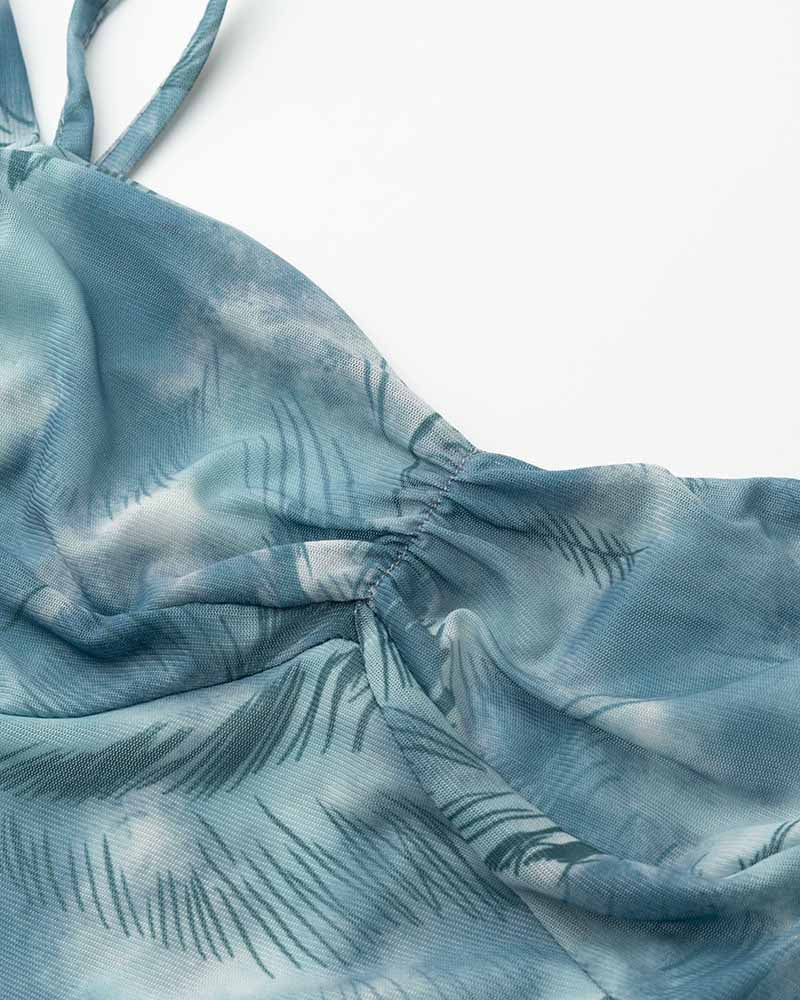 Organigram Cami Ruched Dress with Gloves
