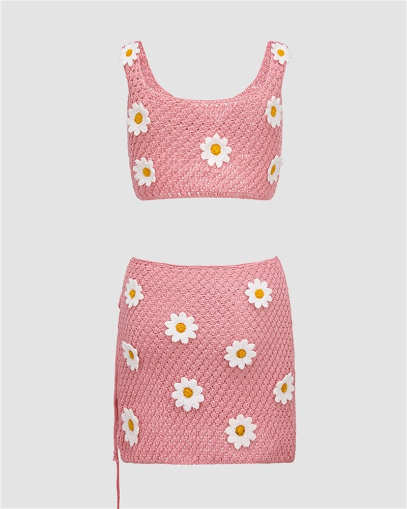 Flowers On The Beach Crochet Coord Set