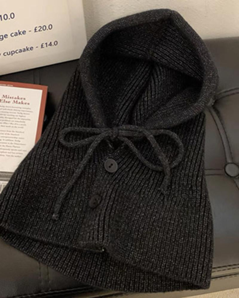 Button Up Knitted Hood