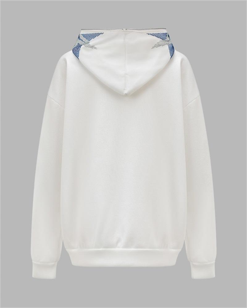 Love Star Rhinestone Zip Hoodie
