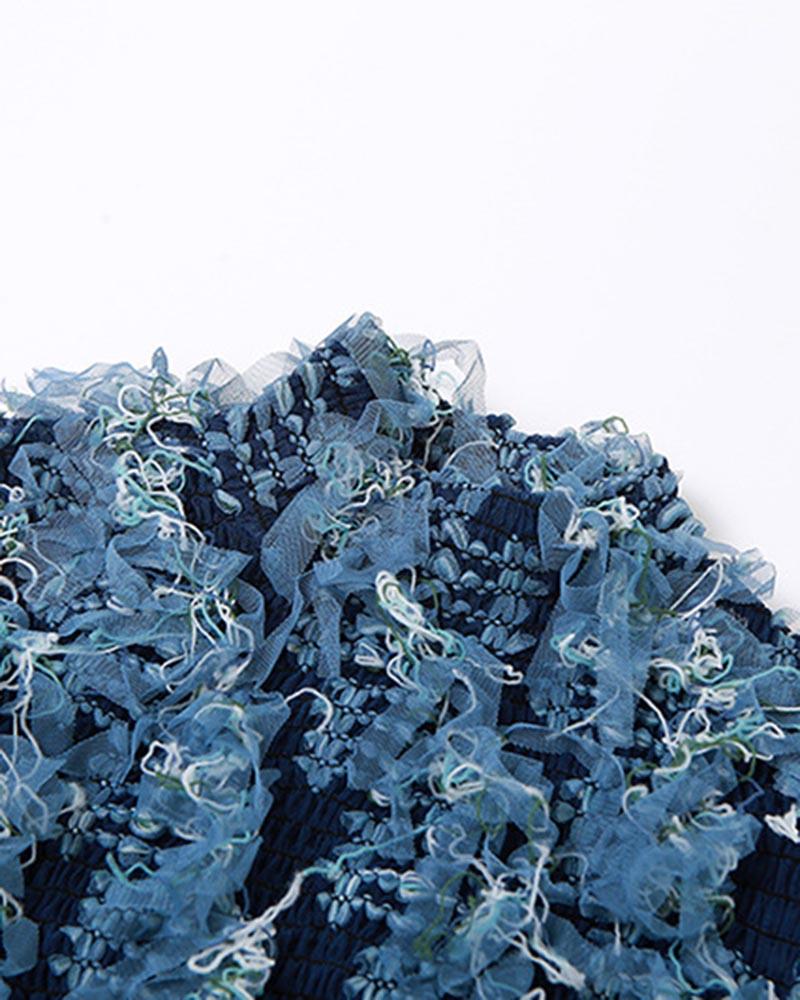 Ripped Ruffles Crop Top & Skirt Coord Set