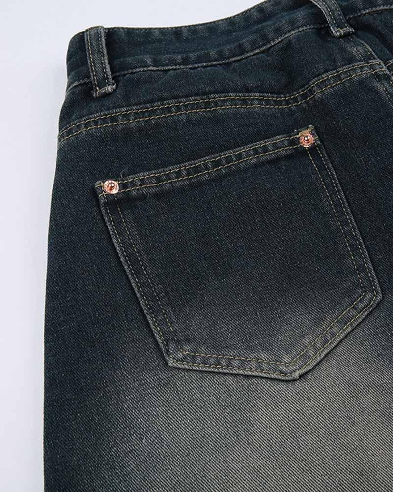 Playfoot Faded Maxi Denim Skirt