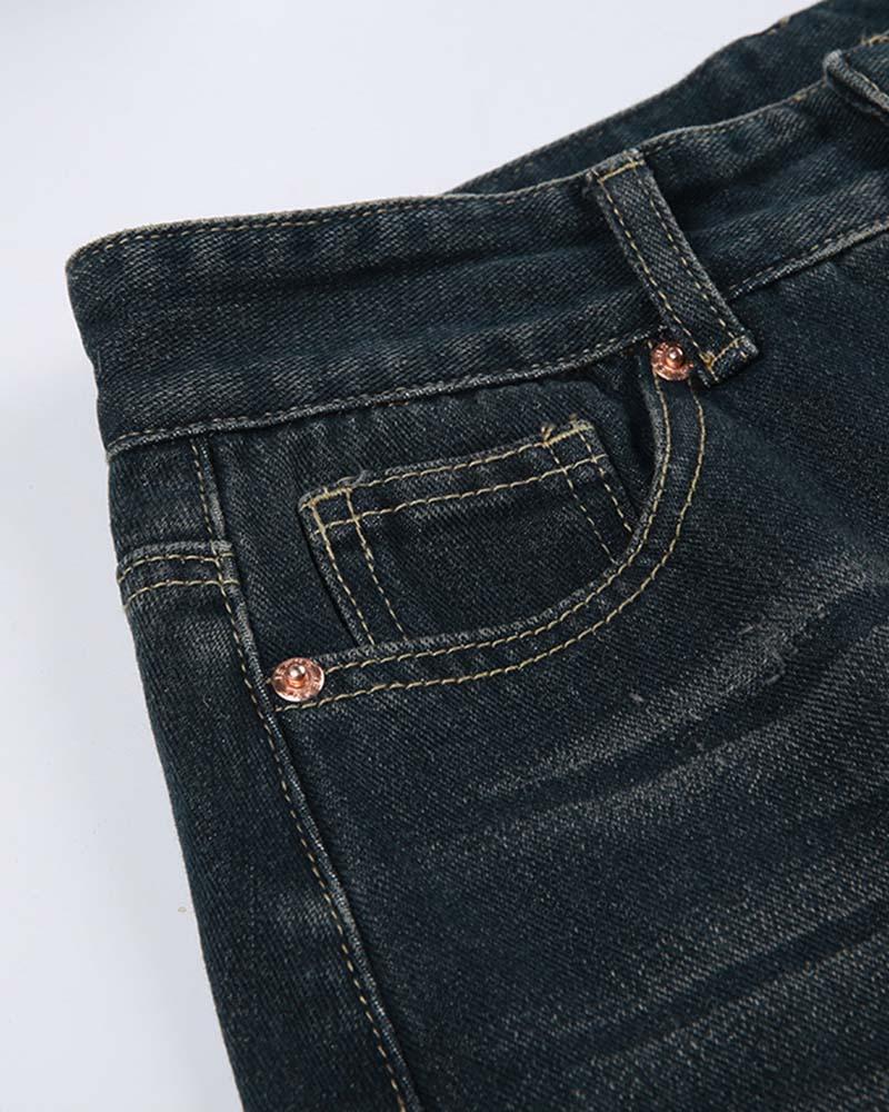 Playfoot Faded Maxi Denim Skirt