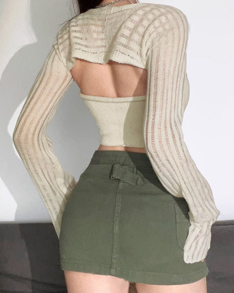 Somermis Halter Bandeau with Sleeves Top