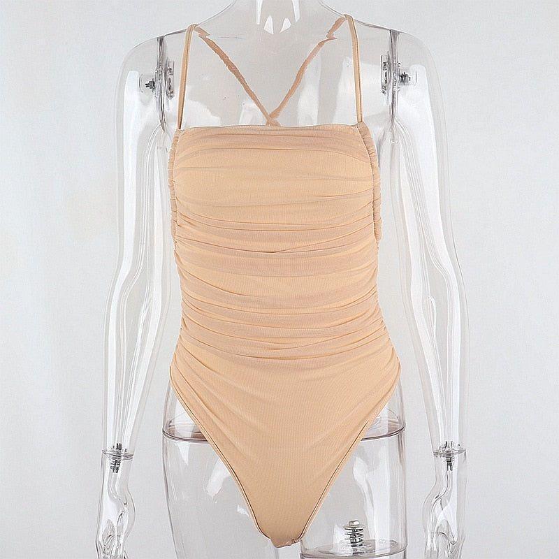 Eleonora Spaghetti Strap Sleeveless Slim Bodysuit