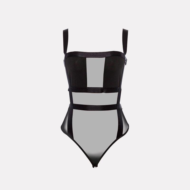Bad Gal Wide Strap Mesh Bodysuit