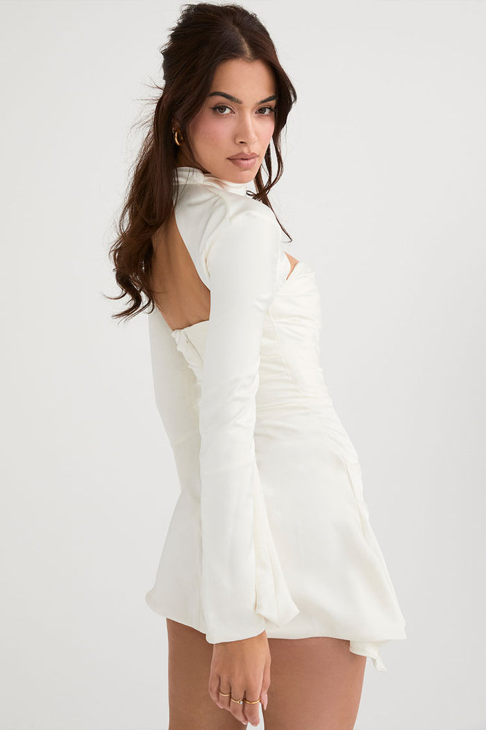 Seduction Long Sleeve Satin Mini Dress