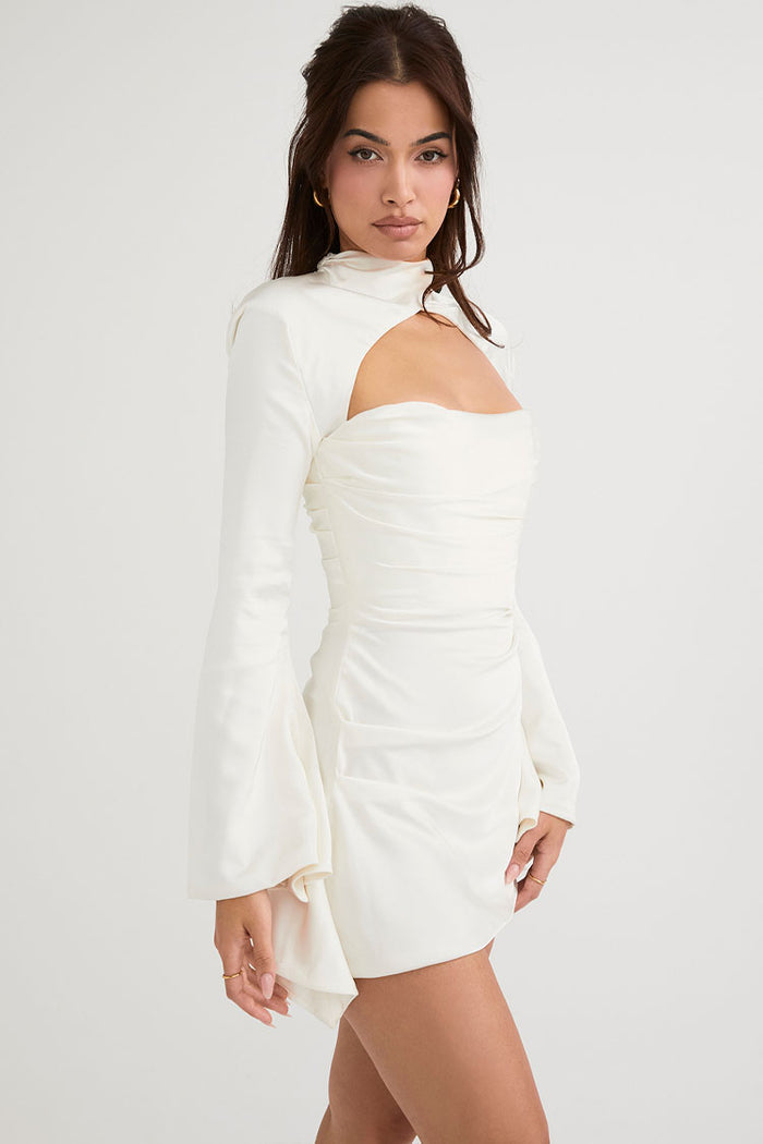 Seduction Long Sleeve Satin Mini Dress