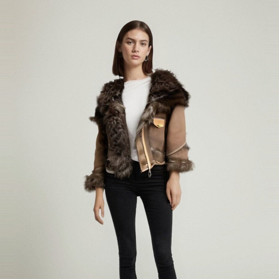 The Jordyn Oversized Cropped Faux Fur Winter Jacket - Multiple Colors