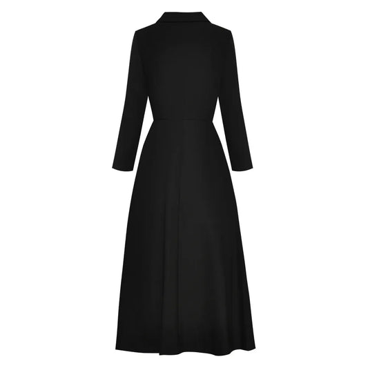 The Noir High Waist Belted Trench Coat
