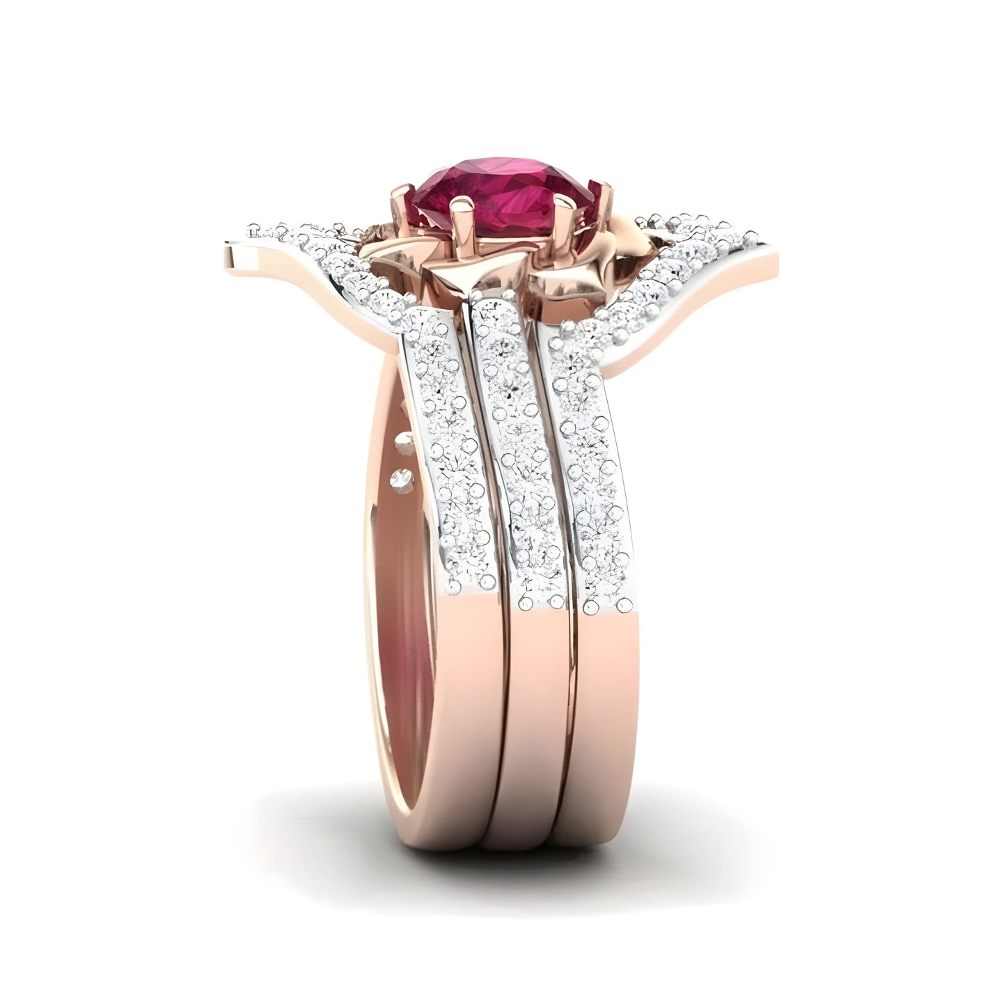 The Ruby Rose Inlaid Ring