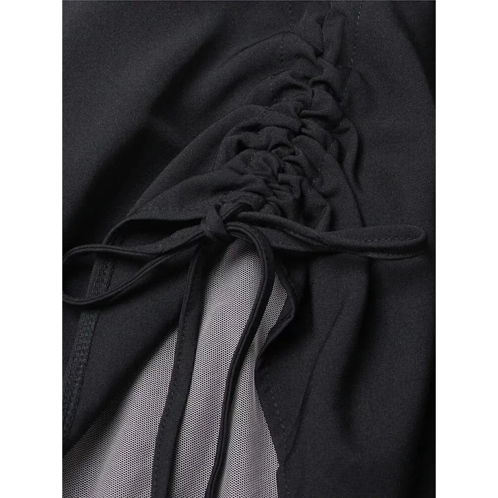 The Paris High-Waisted Pleated Mesh Skirt