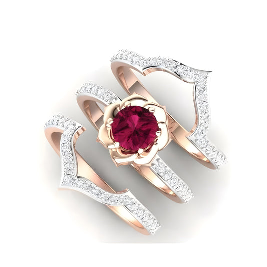 The Ruby Rose Inlaid Ring