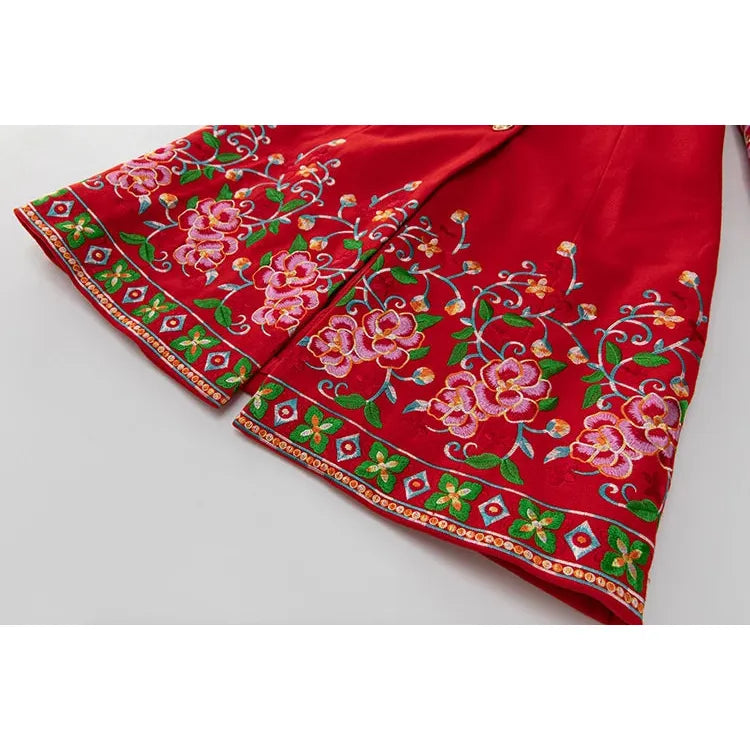 The Petunia Long Sleeve Embroidered Overcoat