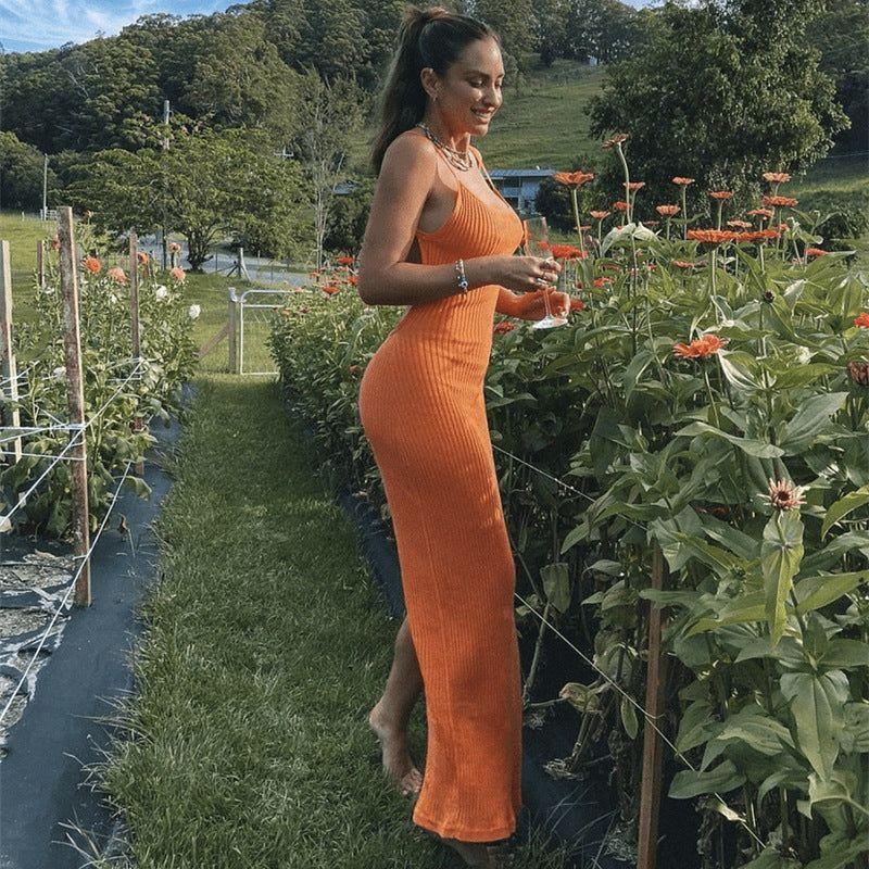 Très Chic Backless Knitted Maxi Dress