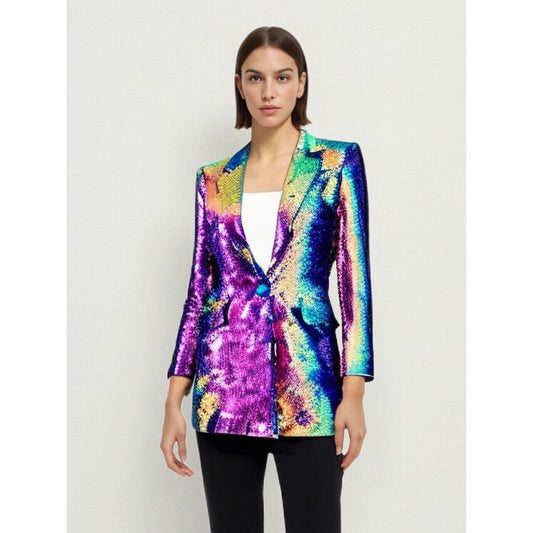 The Technicolor Sequin Long Sleeve Blazer