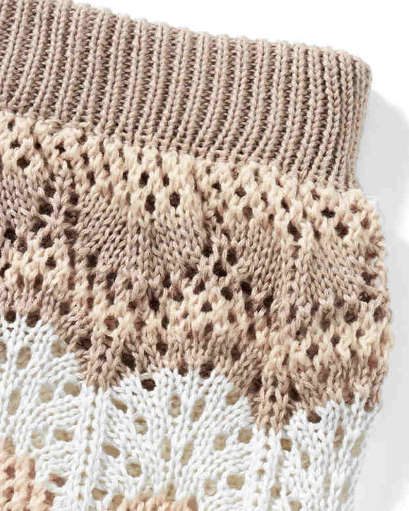 Stripe Print Crochet Shorts Coord