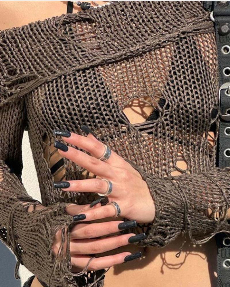 Sauron's Eye Knit Off Shoulder Top