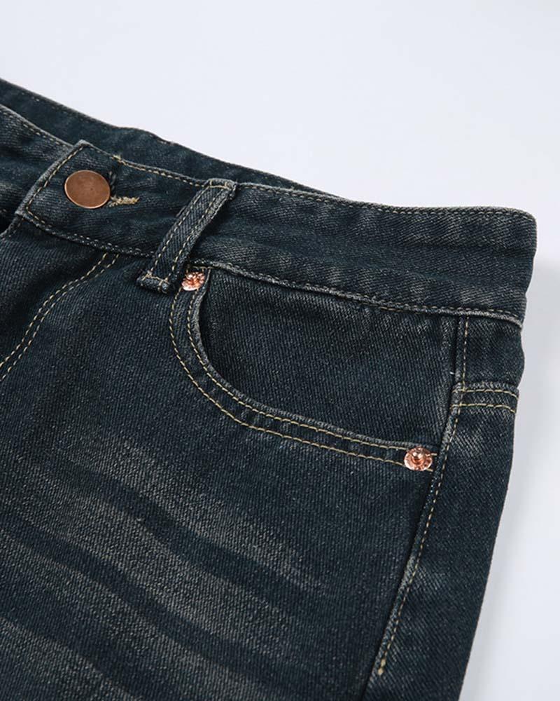 Playfoot Faded Maxi Denim Skirt
