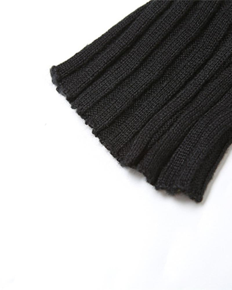 Off Shoulder Twist Knitted Mini Dress