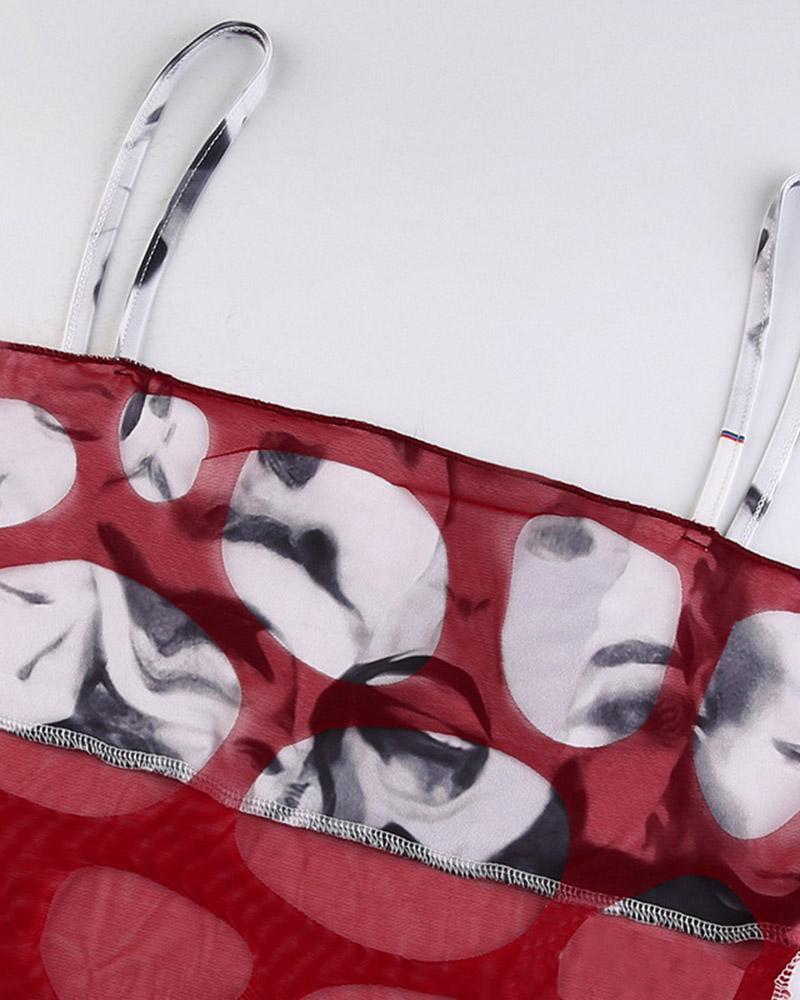 Cut Out Human Faces Cami Top