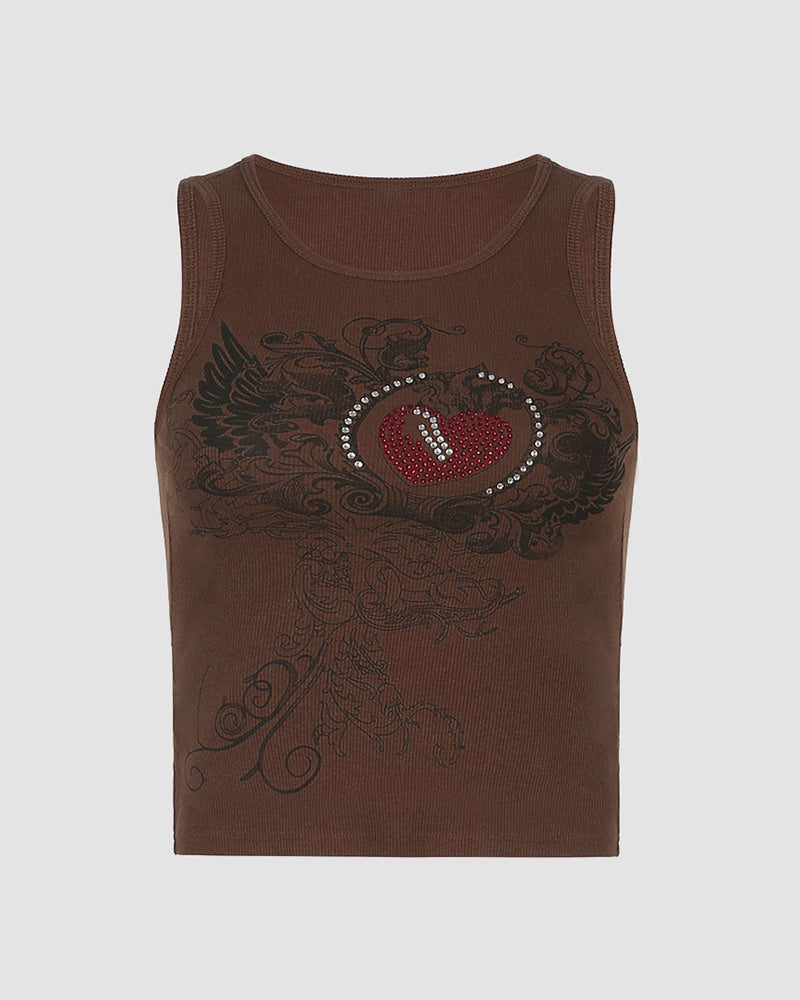 Heart Wings Indie Grunge Tank Top
