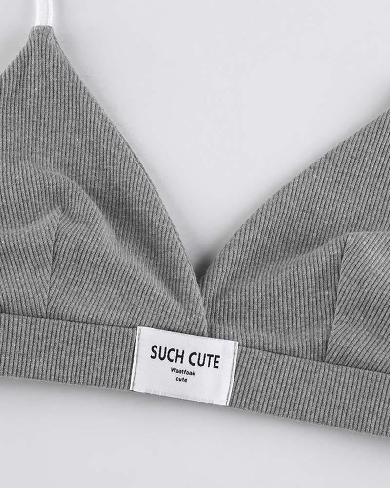 Such Cute Contrast Ribbed Bikini