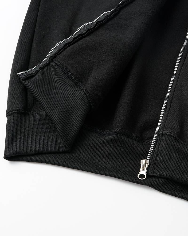 Harajuku Print Zip Up Hoodie