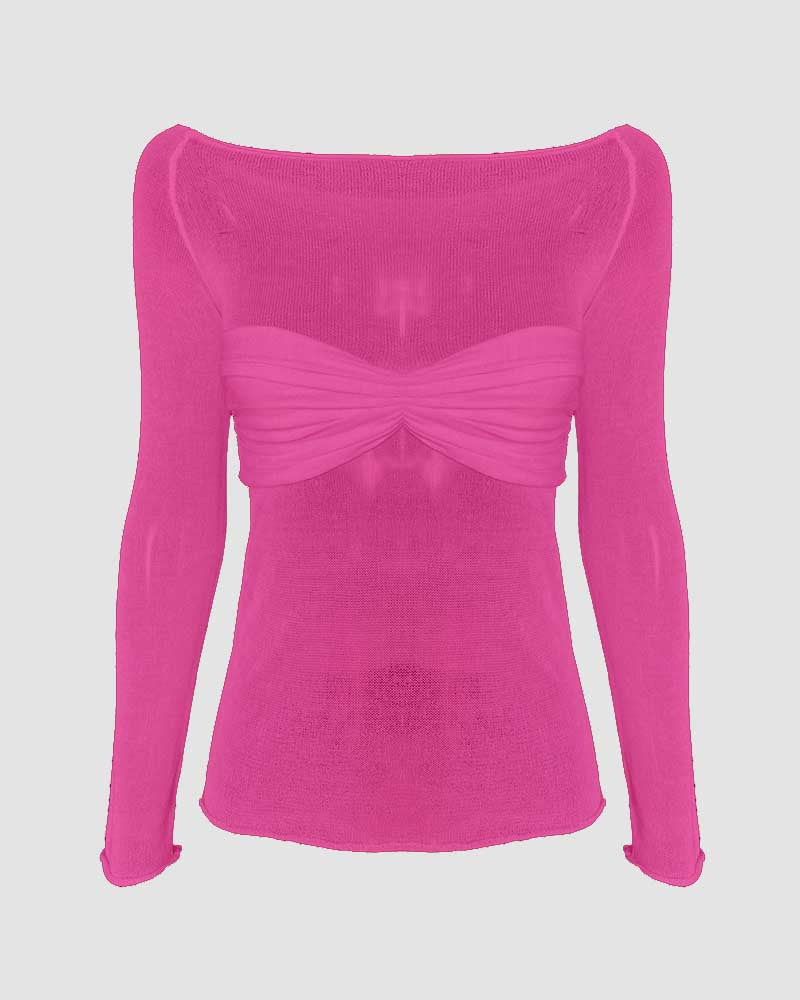 Therris Off Shoulder Bandeau Mesh Top
