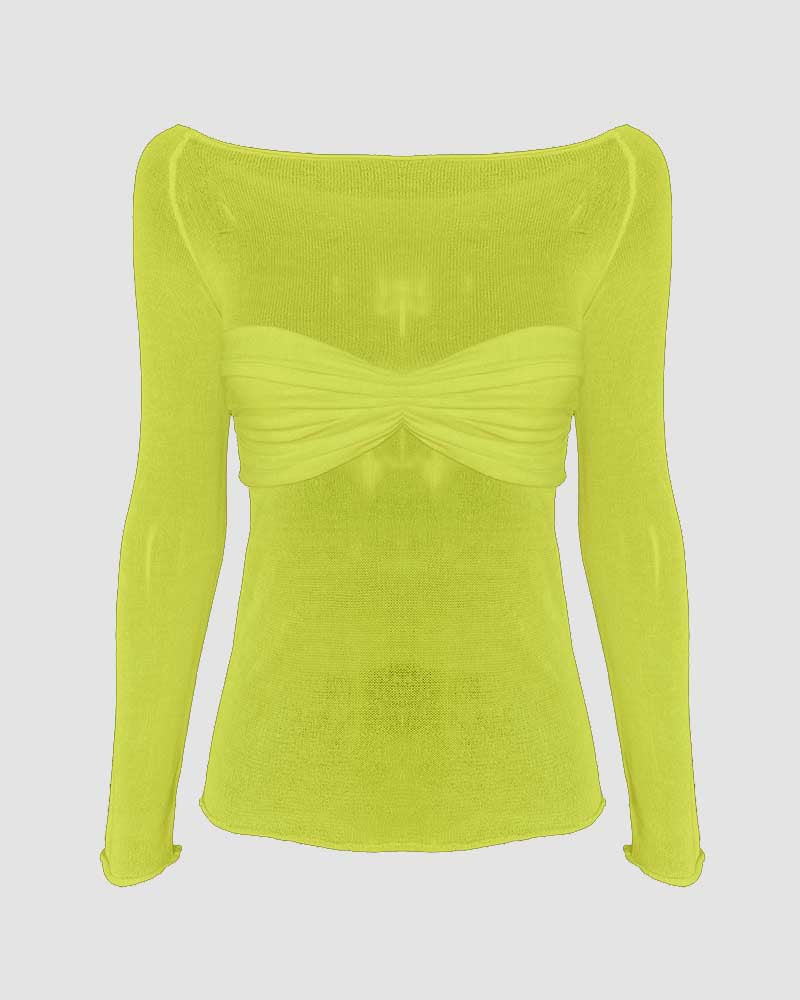 Therris Off Shoulder Bandeau Mesh Top