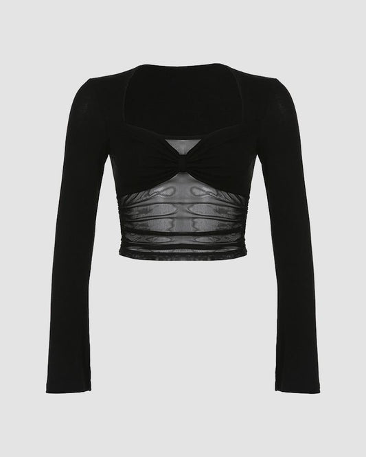 Ashfeather Mesh Sweetheart Top