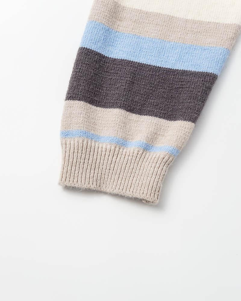 Floral Buttons Striped Cardigan