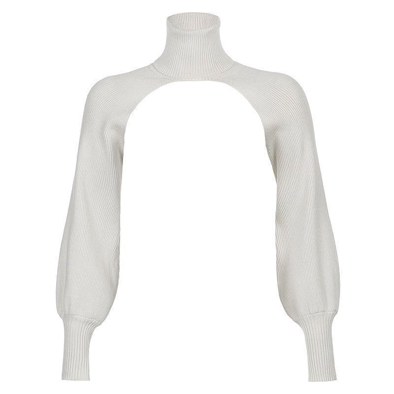 Romana Knitted Turtleneck Crop Top Sweater