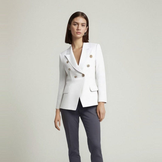 The Priscilla Slim Fit Blazer - Pearl