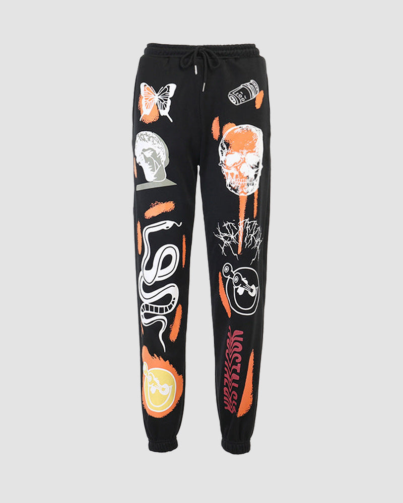 Cartoon Print Sweatpants