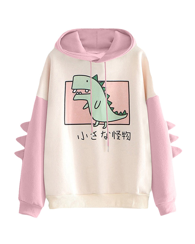 Dinosaur Horn Contrast Hoodie