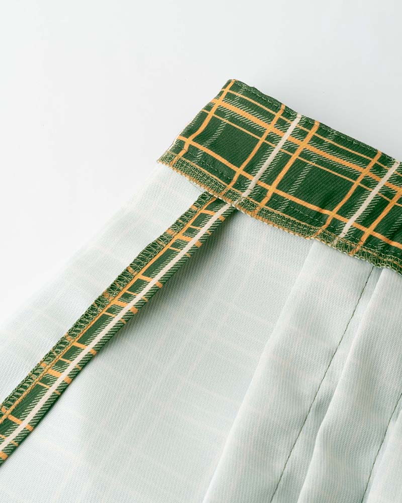 Westgulf Belt Plaid Skirt