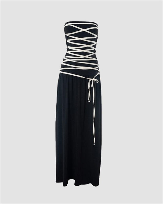 Immortal Shoelace Accent Maxi Dress