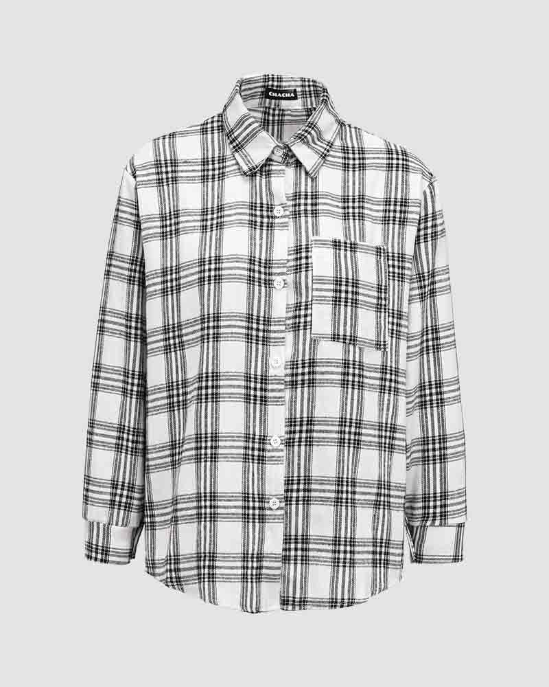 Tunder Easy Oversized Plaid Shirt