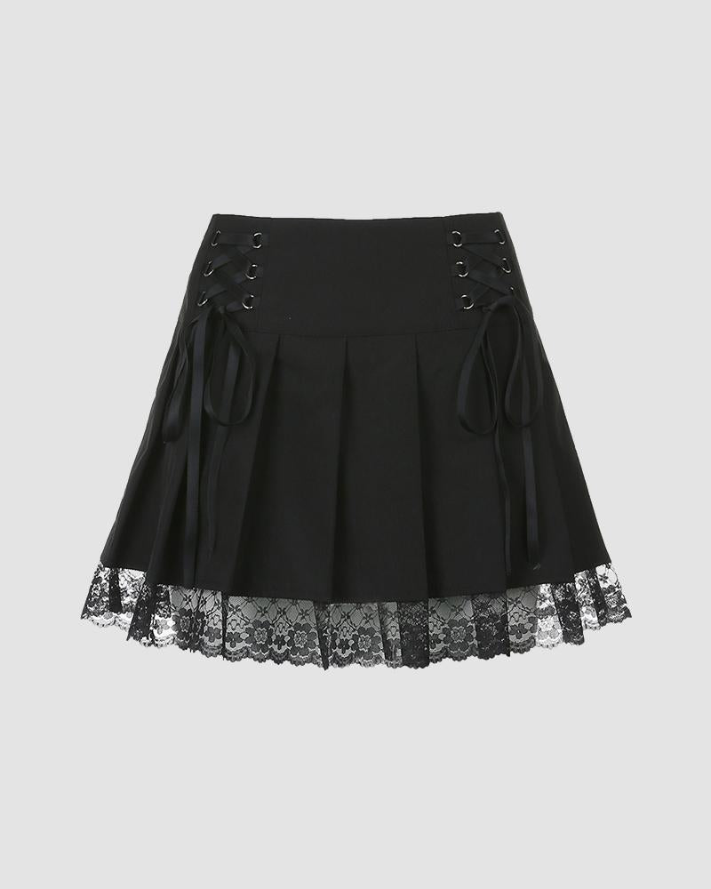 Meta High Waisted Lace Skirt