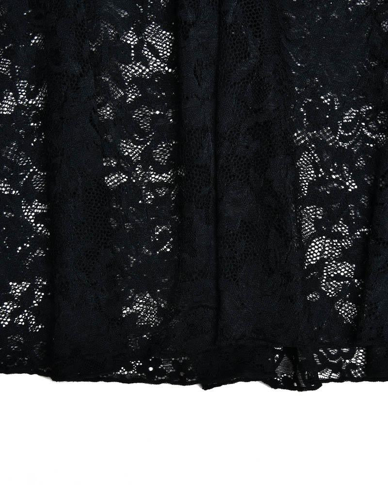 Cross Dark Lace Patchwork Dress