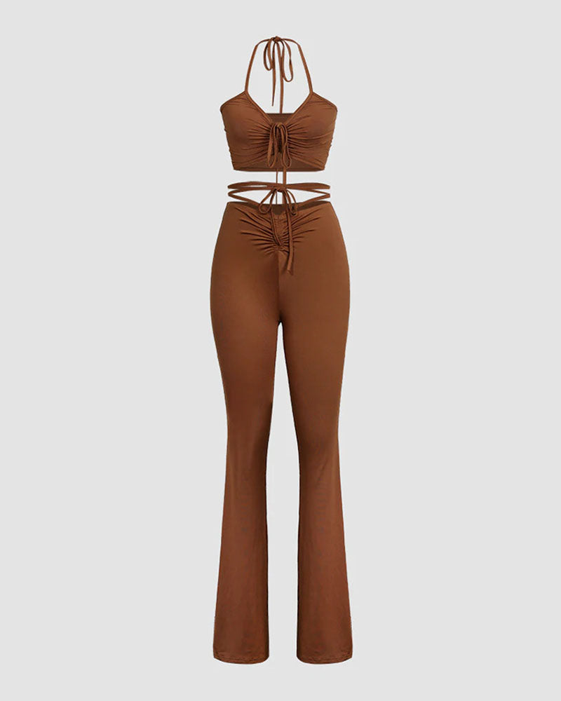 Chestnut Sunbath Halter Coord