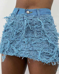 Rip-off Denim Skirt