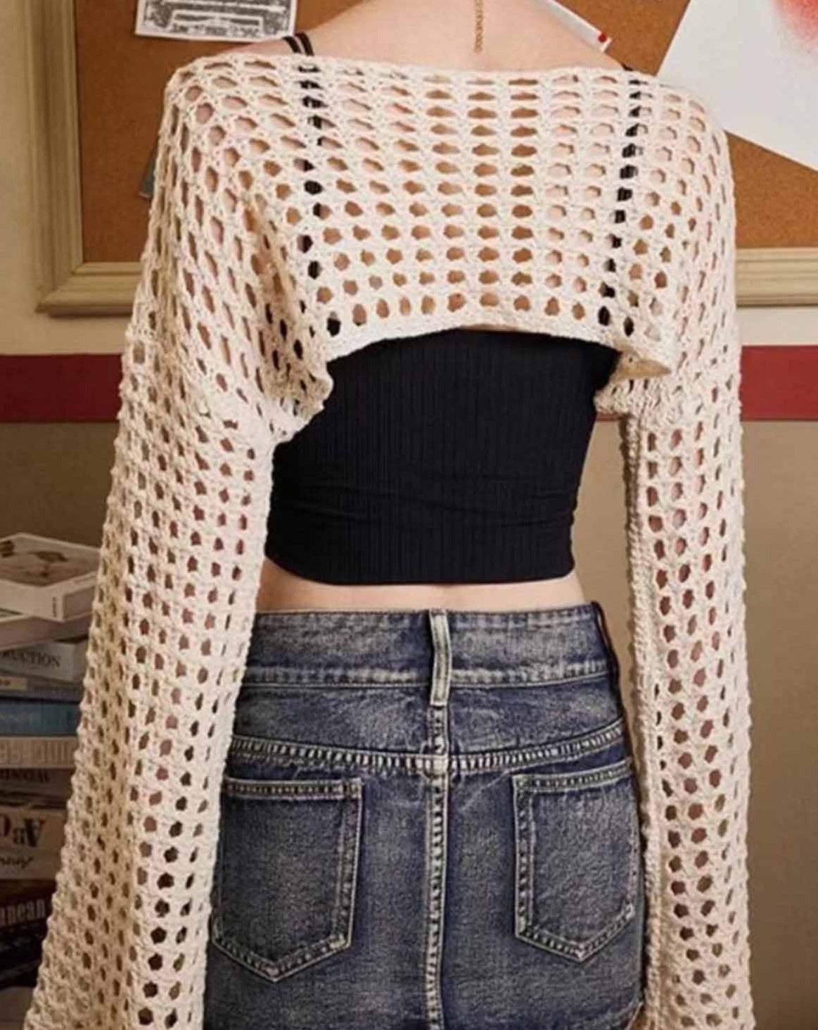 Hollow Out Knit Crop Top