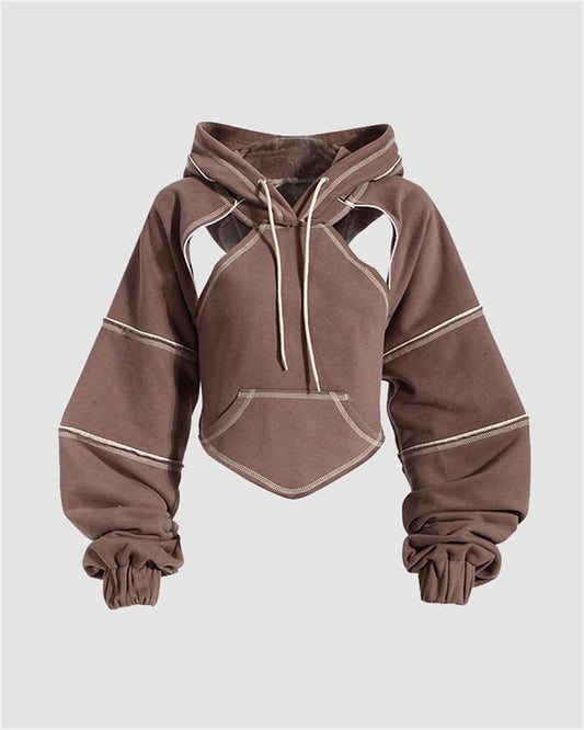 Grungy Cut-Out Hoodie